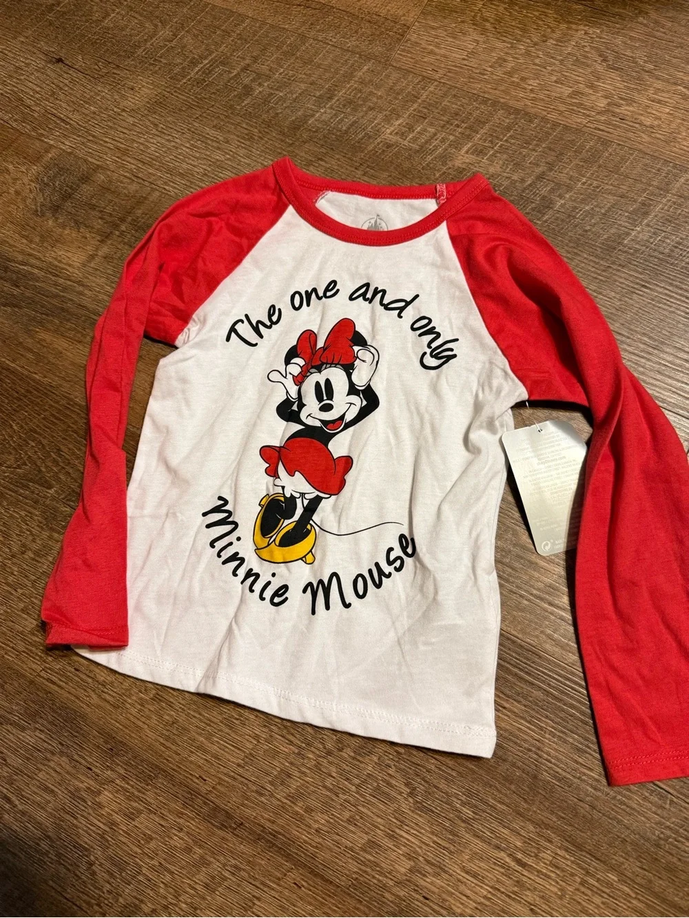 NWT Disney Minnie Mouse Red & White Raglan Tee for Kids